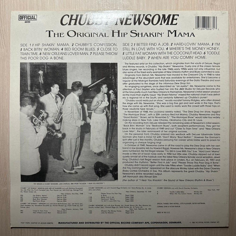 Chubby Newsome - The Original Hip Shakin' Mama (Дания 1988г.)