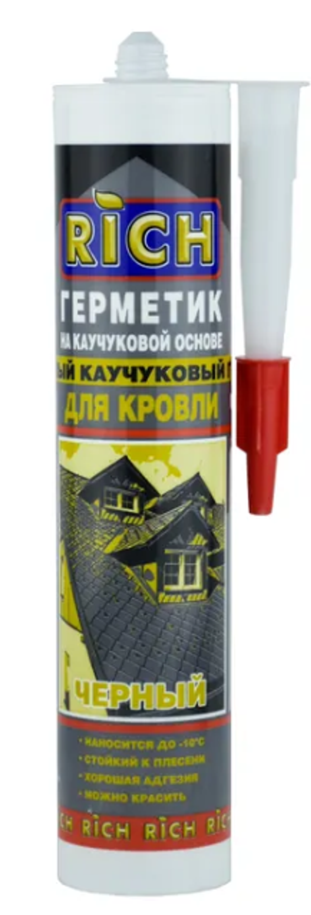 РИЧ герметик черный кровельный каучуковый 310 мл (ящ.15шт)