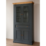 Шкаф для посуды «Форест» широкий 4 двери 1 ящик серый 7012/бейц-масло