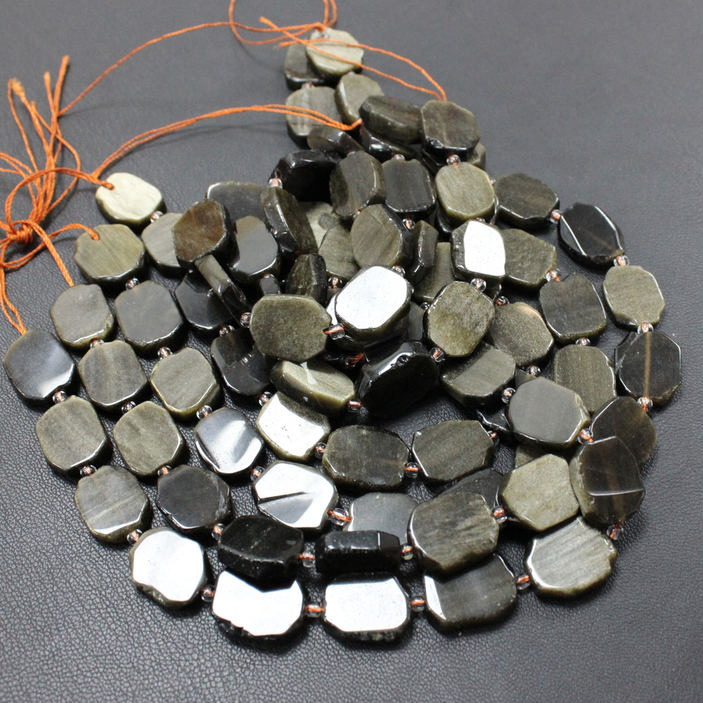 Обсидиан золотой срез 14-16мм