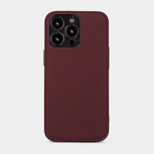 Чехол для iPhone 15 Pro Max Louis из кожи теленка, бордового цвета