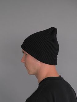 Шапка вязаная-резинка весенняя/осенняя КЭП(Черный) МУЖСКОЙ