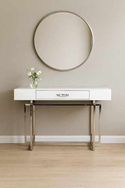 Консоль с ящиком Гарда серебро