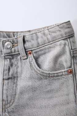 ZARA ДЖИНСЫ STRAIGHT-LEG, СЕРЫЙ