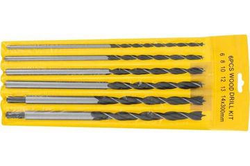 Набор сверл по дереву (6 шт; 6-8-10-12-13-14 мм; 300 мм; цилиндрический хвостовик) SPARTA 702305