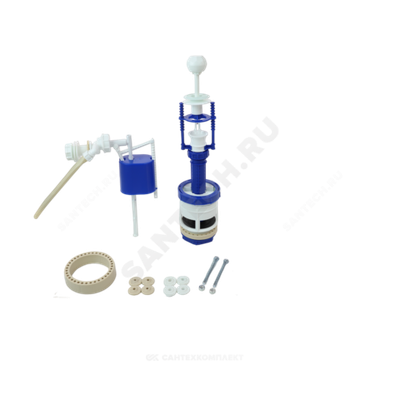 Арматура для бачка сливная/наливная 1/2" боковое подключение шток белый РБМ АС-5.1