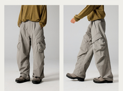 Женские Брюки Nothomme Blue Plaid Fleece-Lined Wide-Leg Cargo Pants