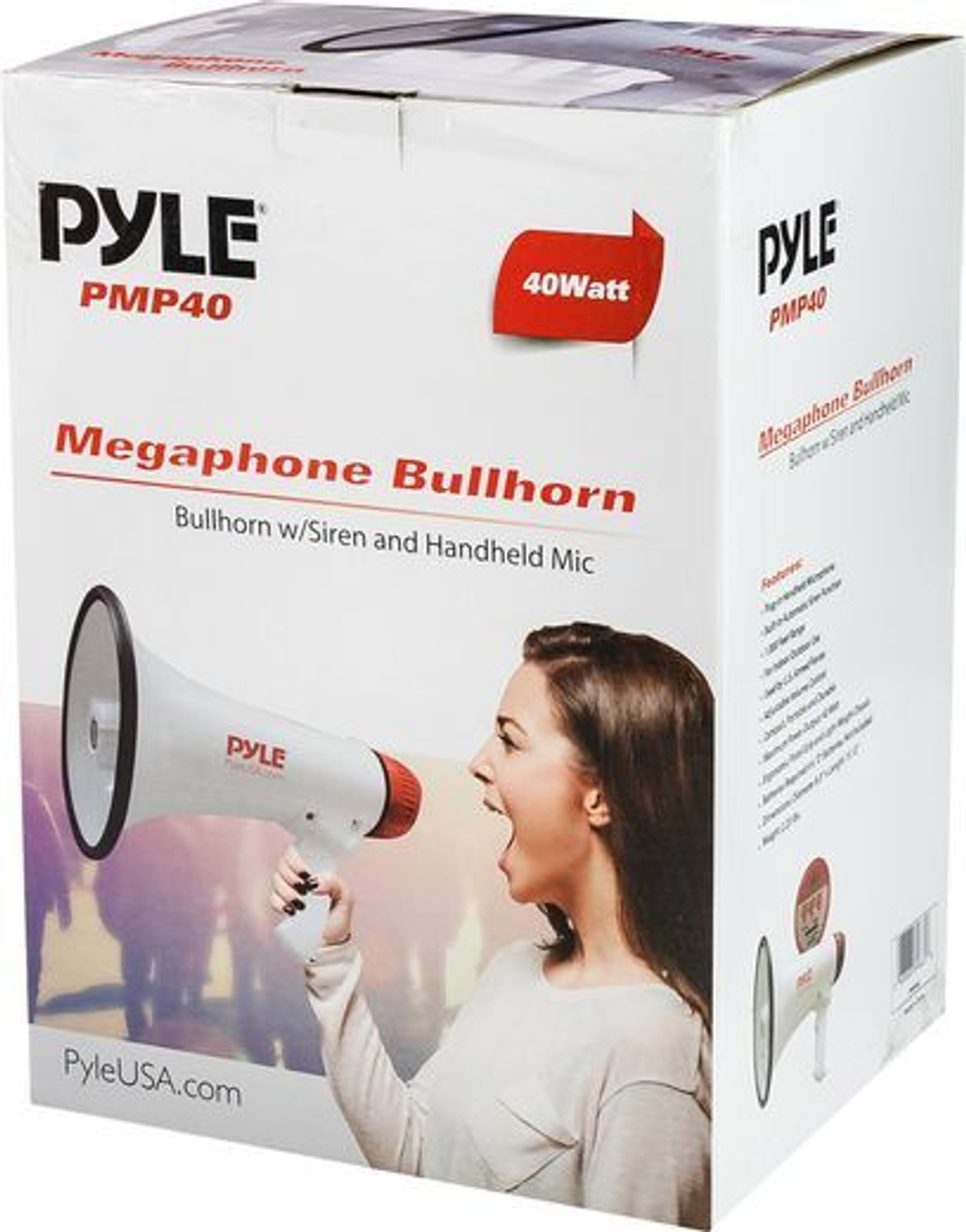 Мегафон PYLE PMP40 (40W, сирена, на батар. 6шт x ‘D’)