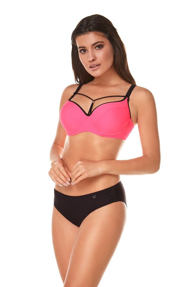 Купальник розовый раздельный с мягкими стреп-лентами