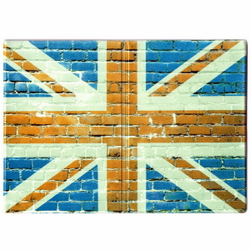 Обложка для паспорта Британский флаг кирпичная стена