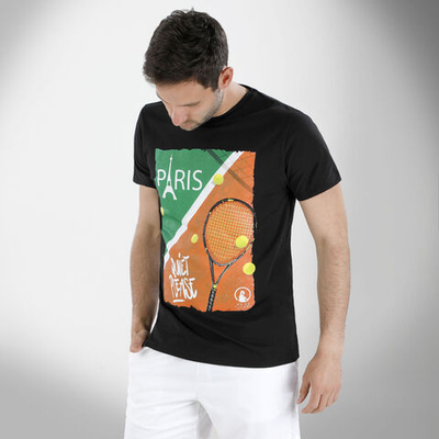 Мужское теннисное поло Quiet Please Paris Raquette Men - Black, Multicoloured