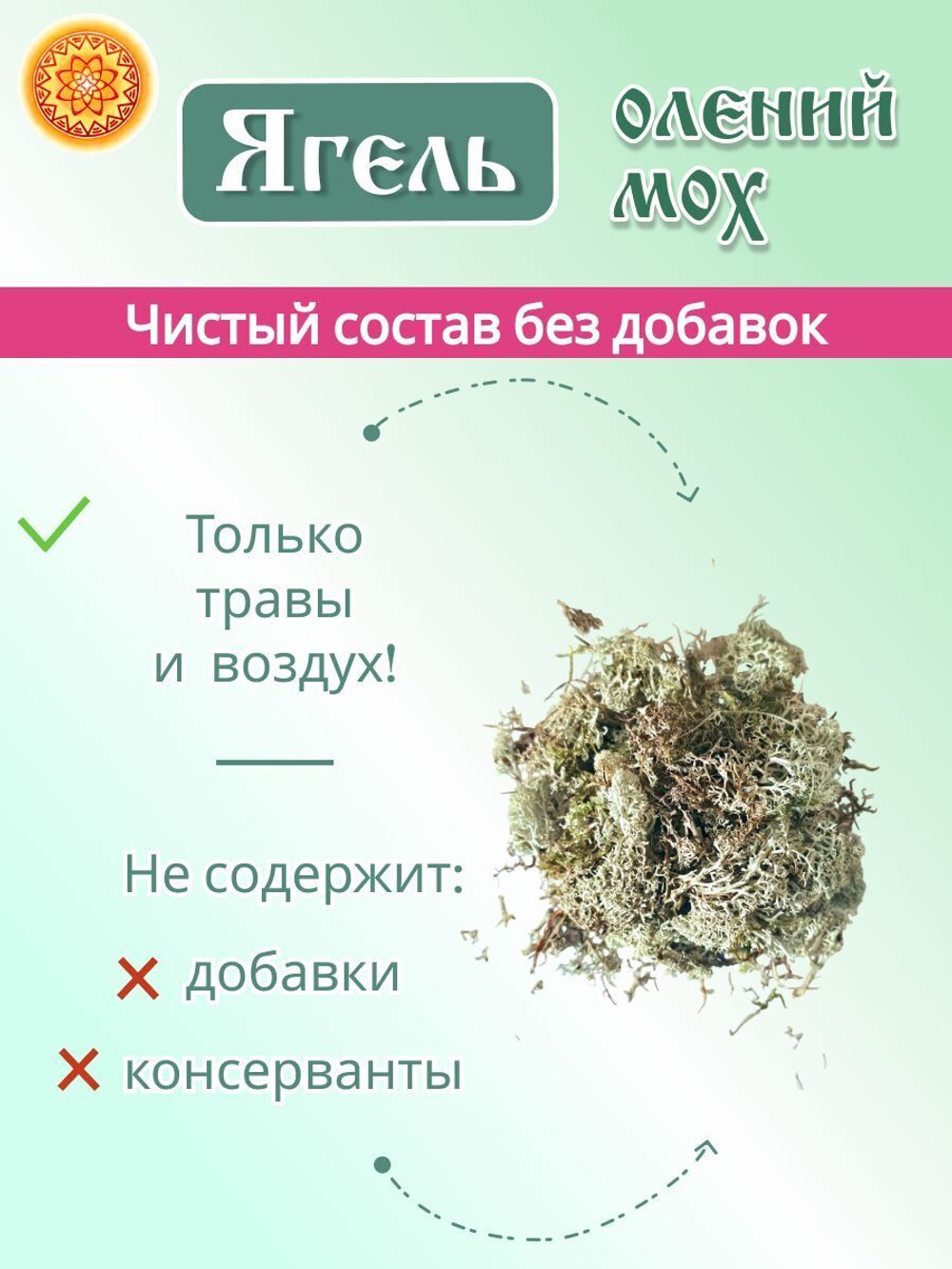 Ягель мох. Кладония. Второй сорт.