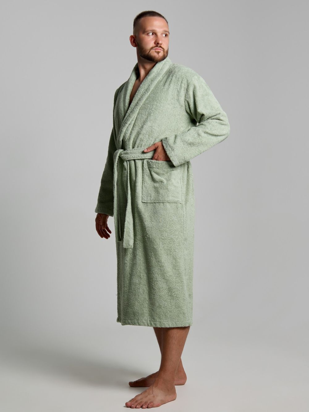 Халат мужской Комфорт-4 Виотекс СВ.- ОЛИВКОВЫЙ