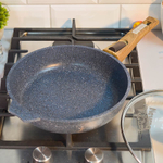 Сковорода 22см Premium blue со съемной ручкой и стеклянной крышкой