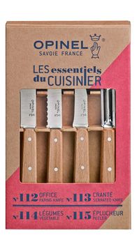 Набор ножей Opinel "Les Essentiels", нержавеющая сталь, рукоять бук( 4 шт./уп.), 001300