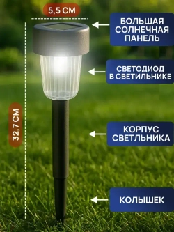 Светильник на солнечной батарее уличный / фонарики садовые 12шт
