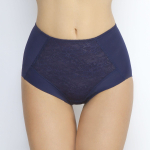 Трусы с завышенной линией талии и низким вырезом по линии бедер (Размер: 46) (Цвет: темно-синий)