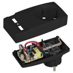 Разветвитель электрический ЭРА SP-1e-USB-B на 1 розетку + 2 USB с заземлением 16А черный