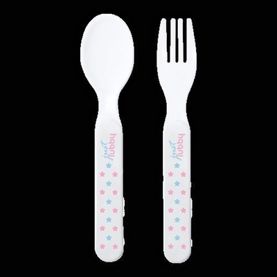 Набор для кормления (ложка и вилка) полипропил 2 шт 4+ (Lubby Just)