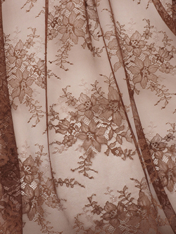Кружевное полотно молочный шоколад неэластичное 145 см
