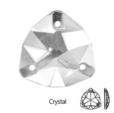 Стразы пришивные, Fat Triangle, Crystal, 001, 24mm, (24 ea/pkg), 5A+, (F2)