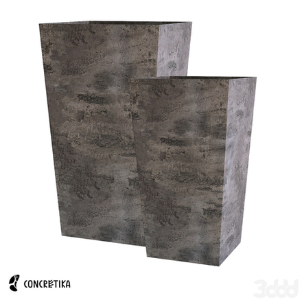 Кашпо CONIC CONCRETE GREY DARK 30 x 30 x 50