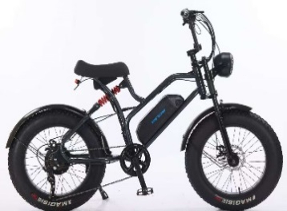 Электровелосипед фэтбайк Dinos 20 (21ск,48V350W,рама-сталь,диск тормоз) Черно-синий (ЭВ-DIN-54-3)