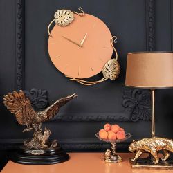 Часы настенные Monstera Deliciosa (Монстера) Колор Томленный оранжевый Амбер