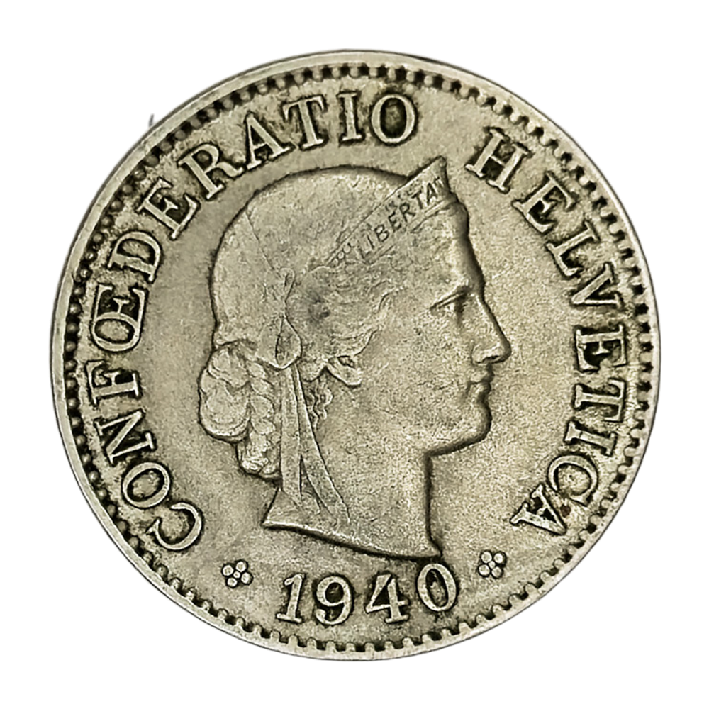 Switzerland, 5 Rappen, 1940 – Libertas Series, VF