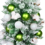 Елка декоративная «Нежность» 90 см, ПВХ с белым напылением (136 веток), Салатовый