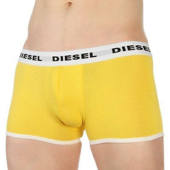 Мужские трусы боксеры желтые с белой резинкой Diesel