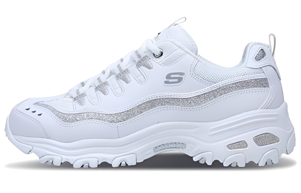Skechers D"lites Now & Then "White Silver" Women"s