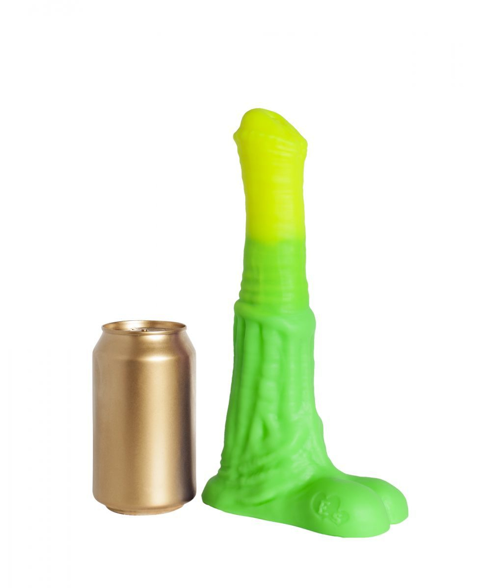 Зелёный фаллоимитатор "Пегас Large" - 26 см.