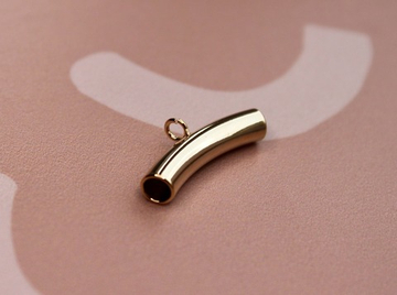 Подвеска трубочка 25х5 мм позолота