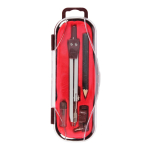 Циркуль 2 в 1: металл. циркуль+стержни и насадка под карандаш+карандаш, в пластик. пенале, С-30658