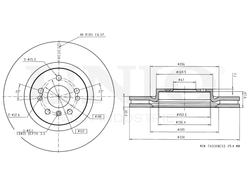 Диск тормозной передний UNIO BRD-20409