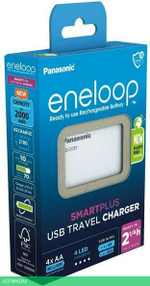 Аккумулятор с зарядным устройством Panasonic Eneloop BQ-CC87/4xBK-3MCCE USB-Charger (K-KJ87MCD40USB)