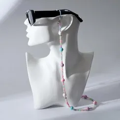 Цепочка для очков "Бусинки" бабл-гам, цвет розово-голубой, 70 см