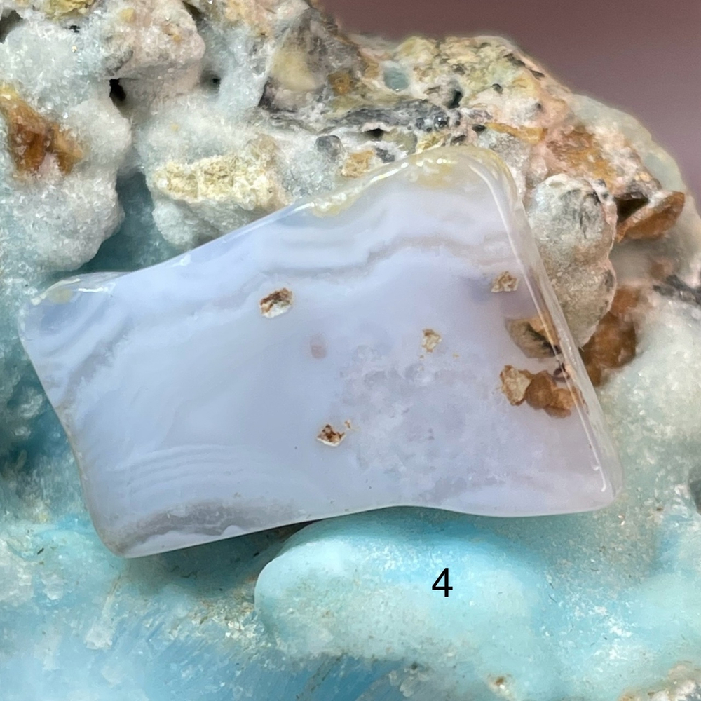 44742 Агат голубой Сапфирин Бусина срез 24-26мм