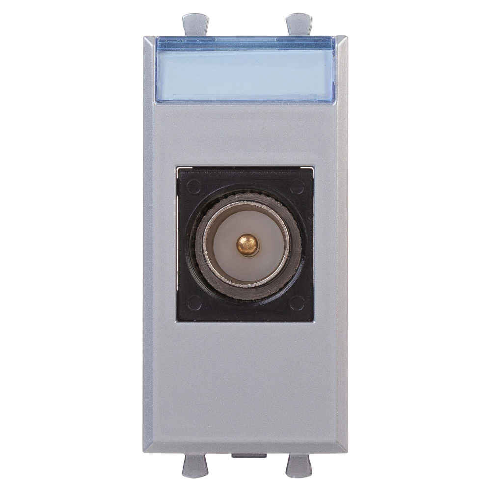 Розетка TV одиночная модульная,  "Avanti", "Закаленная сталь", 1 модуль