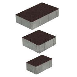 Тротуарная плитка СТАРЫЙ ГОРОД - Гранит Коричневый, комплект из 3 видов плит