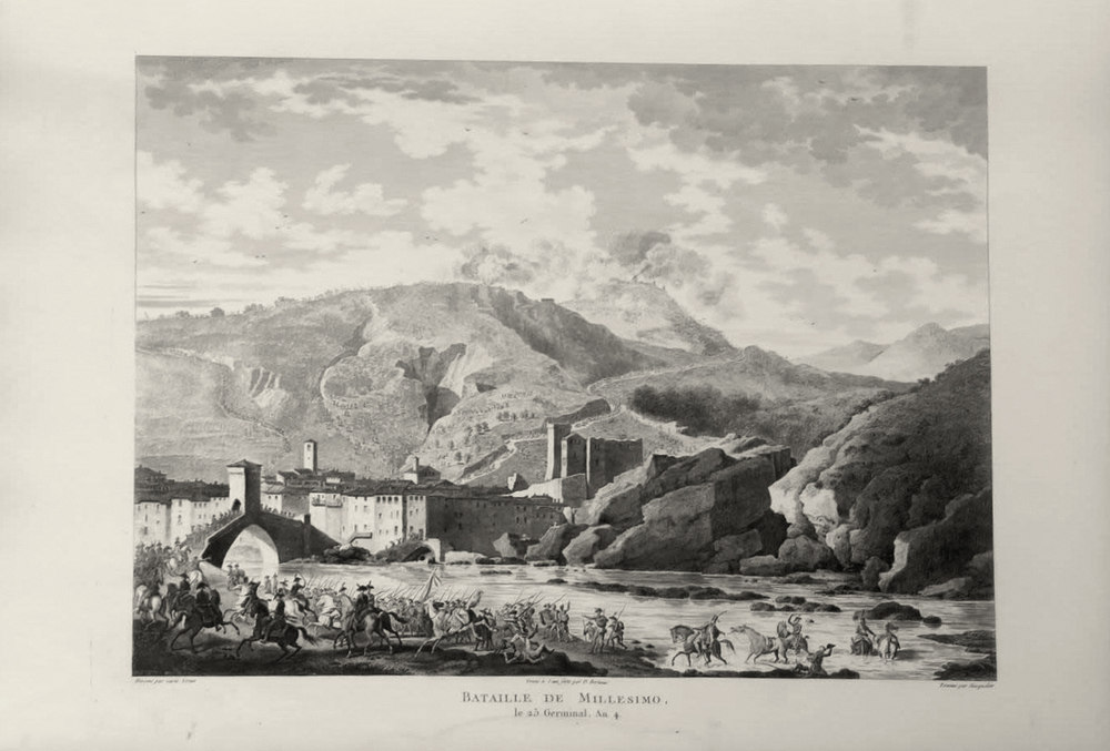 Сражение у Миллезимо. Гравюра из альбома Военные кампании Франции. Париж. 1834