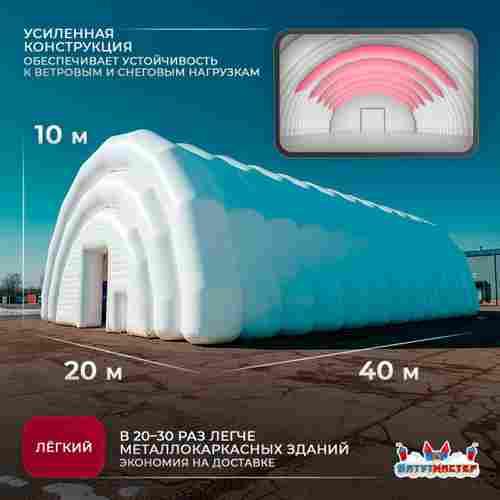 Надувной торговый ангар «БизнесТрейд», 40×20×10 м