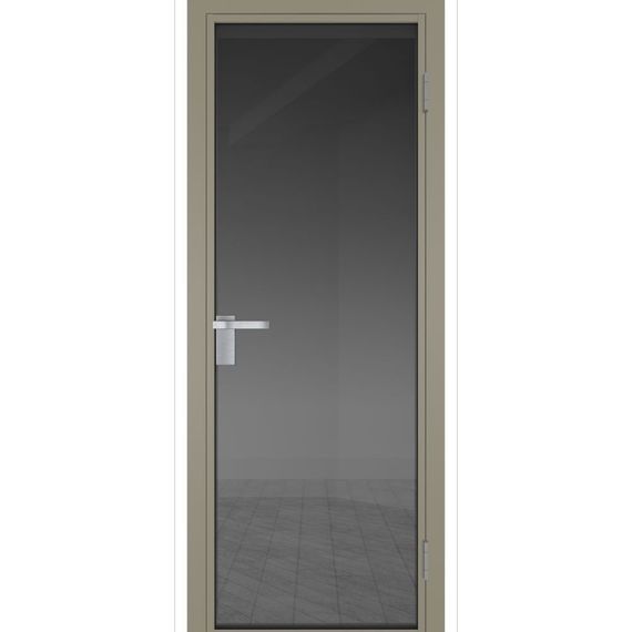 Межкомнатная дверь алюминиевая Profil Doors 1AG никель матовый остеклённая