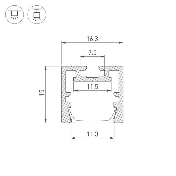 Профиль Arlight PDS-ZM-Plus-2000 Anod 035020