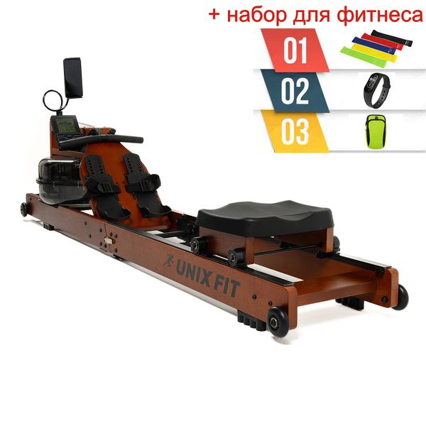 Гребной тренажер UNIX Fit Wood Rower Dark