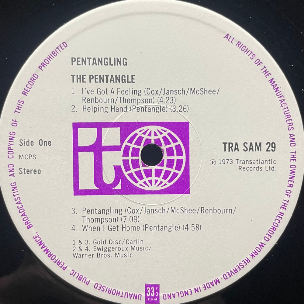 The Pentangle ‎– Pentangling (Англия 1973г.)