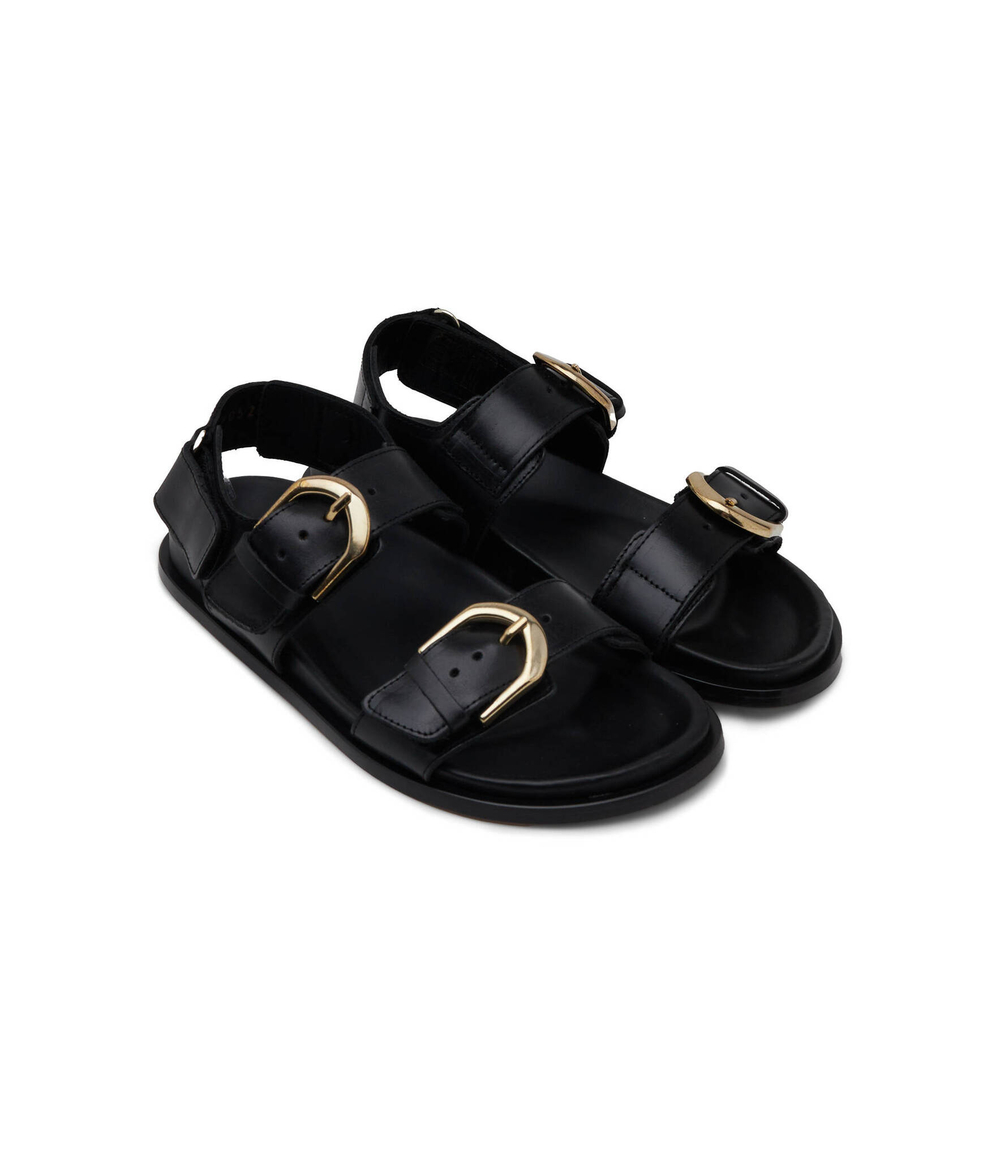 Кожаные босоножки Alohas - черный(S100285)