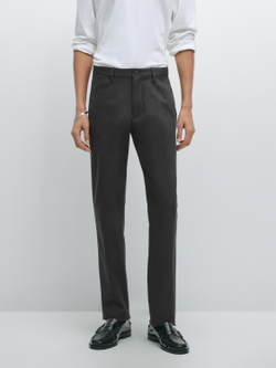 Massimo Dutti Брюки из шерстяной смеси, угольный