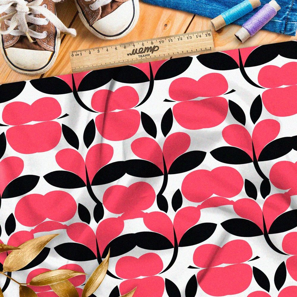 Ткань Ниагара Софт цветочный калейдоскоп